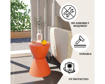 LeisureMod Boyd Modern Round Side End Table - Orange