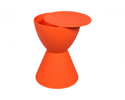 LeisureMod Boyd Modern Round Side End Table - Orange