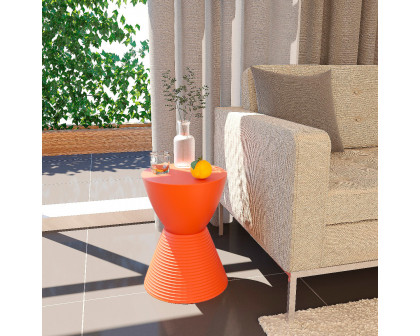 LeisureMod Boyd Modern Round Side End Table - Orange