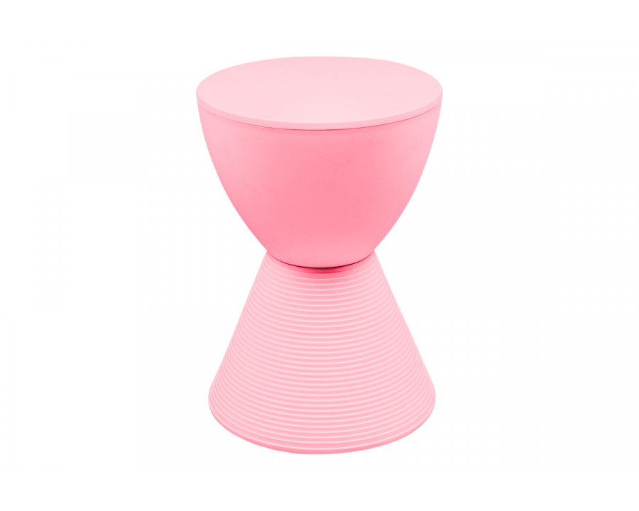 LeisureMod Boyd Modern Round Side End Table - Pink