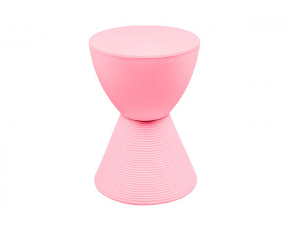 LeisureMod Boyd Modern Round Side End Table - Pink