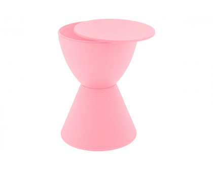 LeisureMod Boyd Modern Round Side End Table - Pink