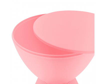 LeisureMod Boyd Modern Round Side End Table - Pink