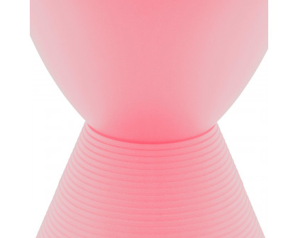 LeisureMod Boyd Modern Round Side End Table - Pink