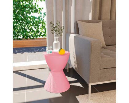 LeisureMod Boyd Modern Round Side End Table - Pink