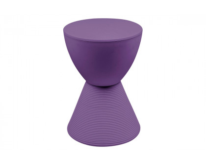 LeisureMod Boyd Modern Round Side End Table - Purple