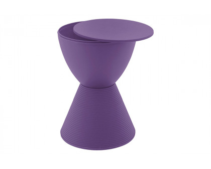 LeisureMod Boyd Modern Round Side End Table - Purple