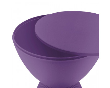 LeisureMod Boyd Modern Round Side End Table - Purple