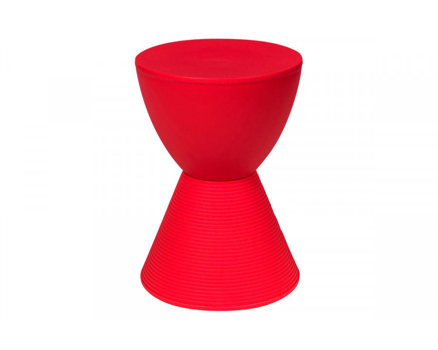 LeisureMod Boyd Modern Round Side End Table - Red