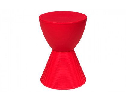 LeisureMod Boyd Modern Round Side End Table - Red