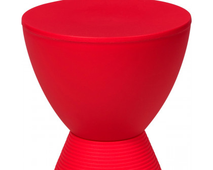 LeisureMod Boyd Modern Round Side End Table - Red