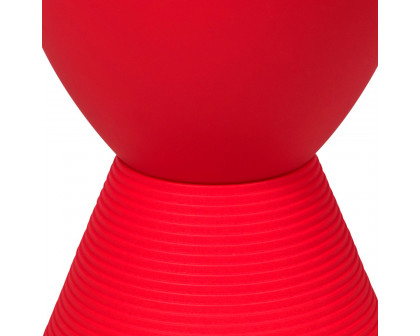 LeisureMod Boyd Modern Round Side End Table - Red