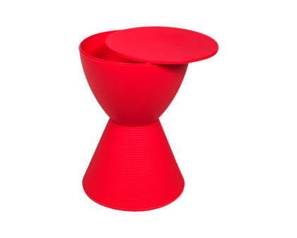 LeisureMod Boyd Modern Round Side End Table - Red