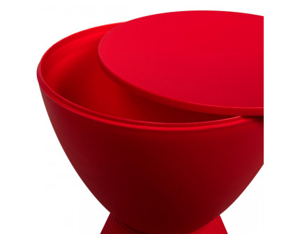 LeisureMod Boyd Modern Round Side End Table - Red