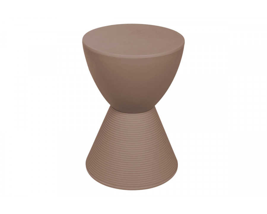 LeisureMod Boyd Modern Round Side End Table - Taupe