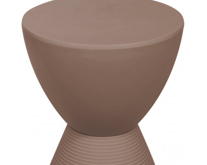 LeisureMod Boyd Modern Round Side End Table - Taupe