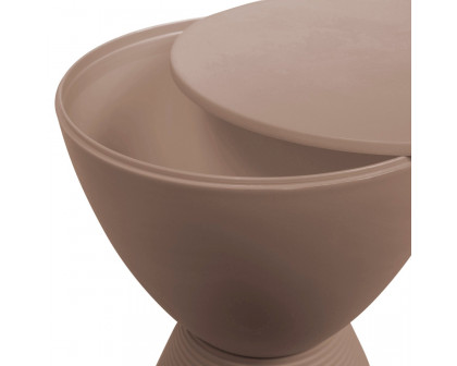 LeisureMod Boyd Modern Round Side End Table - Taupe