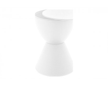 LeisureMod Boyd Modern Round Side End Table - White