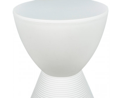 LeisureMod Boyd Modern Round Side End Table - White