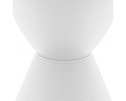 LeisureMod Boyd Modern Round Side End Table - White