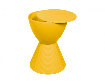 LeisureMod Boyd Modern Round Side End Table - Yellow