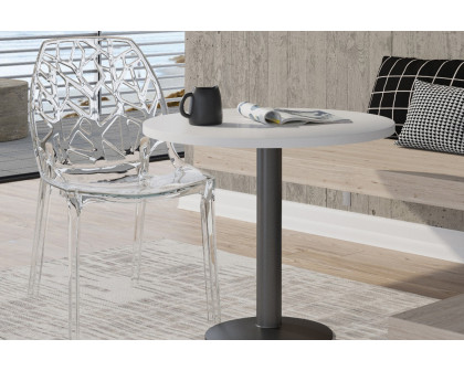 LeisureMod Cornelia Modern Dining Side Chair - Clear