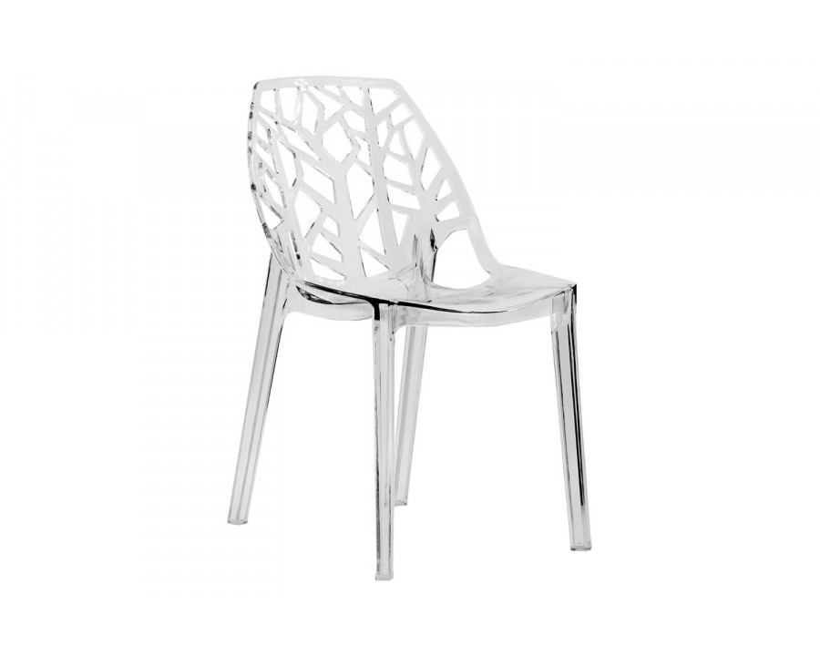 LeisureMod Cornelia Modern Dining Side Chair - Clear