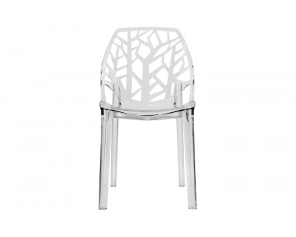 LeisureMod Cornelia Modern Dining Side Chair - Clear