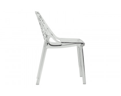 LeisureMod Cornelia Modern Dining Side Chair - Clear