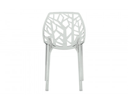 LeisureMod Cornelia Modern Dining Side Chair - Clear