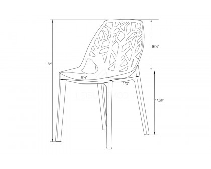 LeisureMod Cornelia Modern Dining Side Chair - Clear