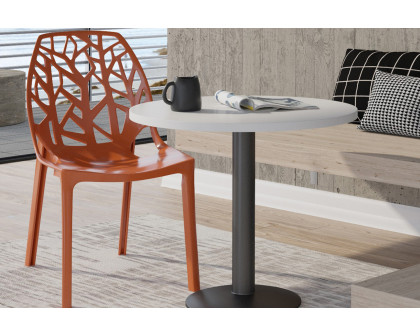 LeisureMod Cornelia Modern Dining Side Chair - Solid/Orange