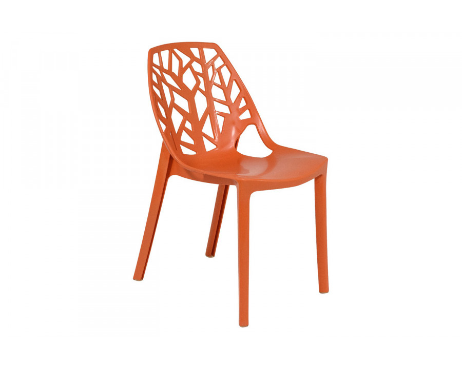 LeisureMod Cornelia Modern Dining Side Chair - Solid/Orange