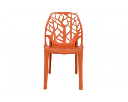 LeisureMod Cornelia Modern Dining Side Chair - Solid/Orange