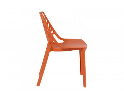 LeisureMod Cornelia Modern Dining Side Chair - Solid/Orange