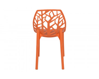 LeisureMod Cornelia Modern Dining Side Chair - Solid/Orange