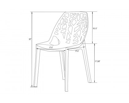 LeisureMod Cornelia Modern Dining Side Chair - Solid/Orange