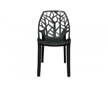 LeisureMod Cornelia Modern Dining Side Chair - Solid/Black