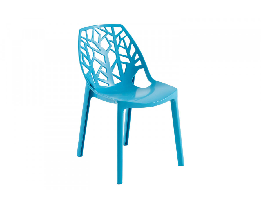 LeisureMod Cornelia Modern Dining Side Chair - Blue