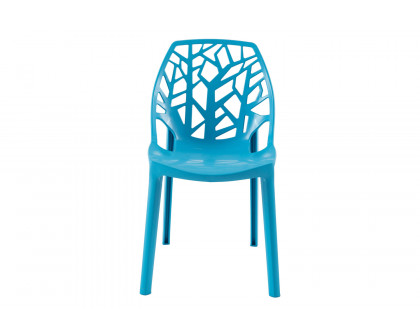 LeisureMod Cornelia Modern Dining Side Chair - Blue