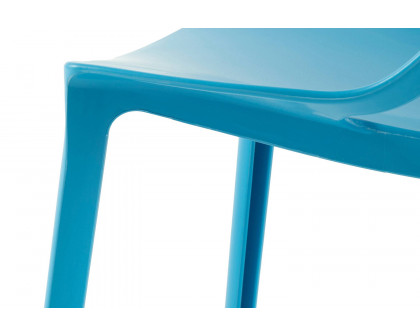 LeisureMod Cornelia Modern Dining Side Chair - Blue