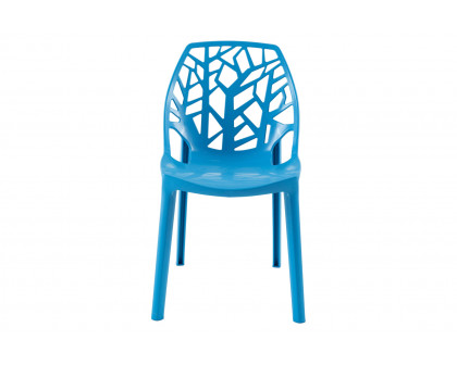 LeisureMod Modern Cornelia Dining Chair (Set Of 2) - Solid Blue