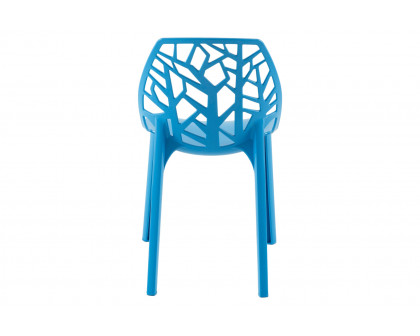 LeisureMod Modern Cornelia Dining Chair (Set Of 2) - Solid Blue