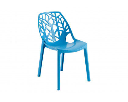 LeisureMod Modern Cornelia Dining Chair (Set Of 4) - Solid Blue