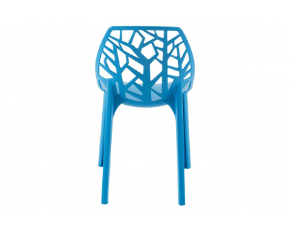 LeisureMod Modern Cornelia Dining Chair (Set Of 4) - Solid Blue