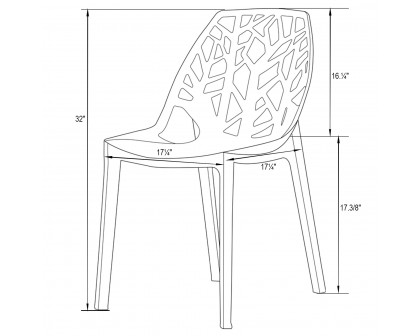 LeisureMod Modern Cornelia Dining Chair (Set Of 4) - Solid Blue