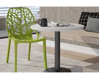 LeisureMod Cornelia Modern Dining Side Chair - Solid/Green