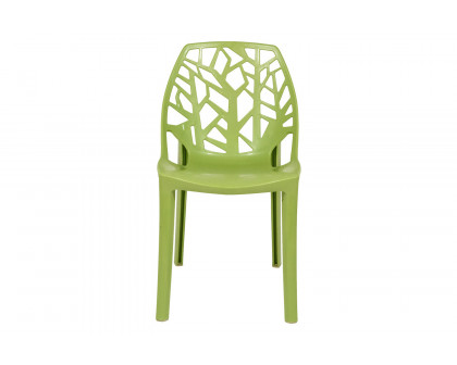 LeisureMod Cornelia Modern Dining Side Chair - Solid/Green