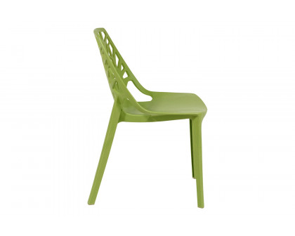 LeisureMod Cornelia Modern Dining Side Chair - Solid/Green