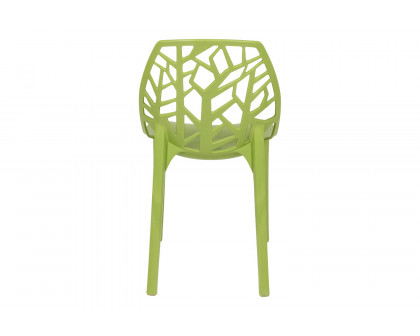 LeisureMod Cornelia Modern Dining Side Chair - Solid/Green